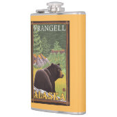 Zwart Beer in de bosbouw - Wrangell, Alaska Heupfles (Links)