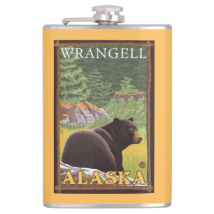 Zwart Beer in de bosbouw - Wrangell, Alaska Heupfles
