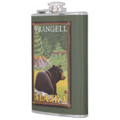Zwart Beer in de bosbouw - Wrangell, Alaska Heupfles (Links)