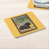 Zwart Beer in de bosbouw - Wrangell, Alaska Kartonnen Onderzetters (Schuin)