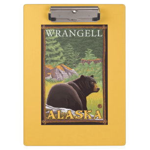 Zwart Beer in de bosbouw - Wrangell, Alaska Klembord