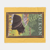 Zwart Beer in de bosbouw - Yukon, Alaska Fleece Deken (Voorkant (Horizontaal))