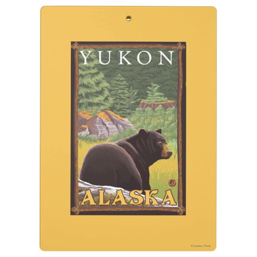 Zwart Beer in de bosbouw - Yukon, Alaska Klembord (Achterkant)