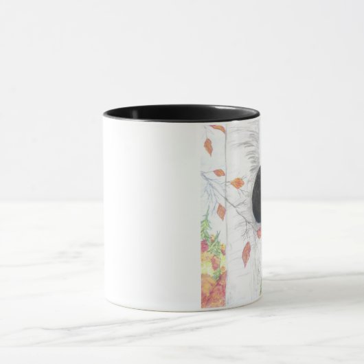 Zwart Beer in een berkenboom Mok (Midden)