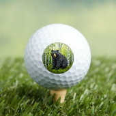 Zwart Beer in een berkenbos Golfballen (Insitu Shirt)