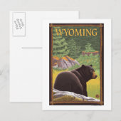 Zwart Beer in ForestWyoming Briefkaart (Voorkant / Achterkant)