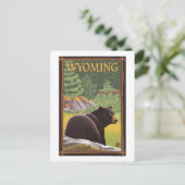 Zwart Beer in ForestWyoming Briefkaart (Staand voorkant)