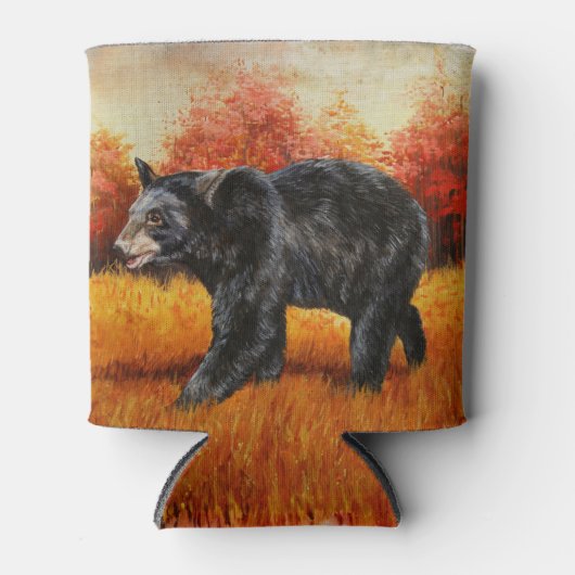 Zwart Beer in Herfstbos Blikjeskoeler (Voorkant)