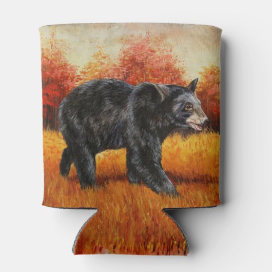 Zwart Beer in Herfstbos Blikjeskoeler (Achterkant)