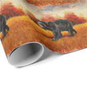 Zwart Beer in Herfstbos Cadeaupapier (Rol Hoek)