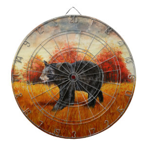Zwart Beer in Herfstbos Dartbord