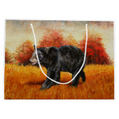 Zwart Beer in Herfstbos Groot Cadeauzakje (Achterkant)