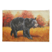 Zwart Beer in Herfstbos Kussensloop (Achterkant-Links)