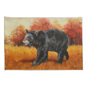 Zwart Beer in Herfstbos Kussensloop (Achterkant-Rechts)