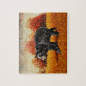 Zwart Beer in Herfstbos Legpuzzel (Verticaal)