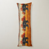 Zwart Beer in Herfstbos Lichaamskussen (Achterkant (Verticaal))