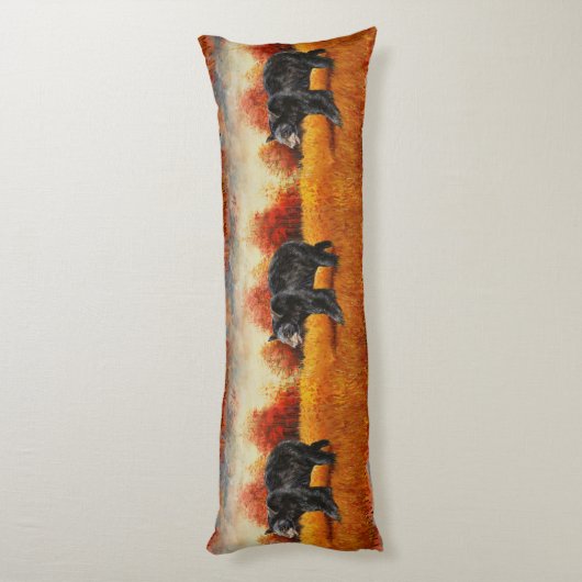 Zwart Beer in Herfstbos Lichaamskussen (Achterkant (Verticaal))