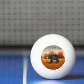 Zwart Beer in Herfstbos Pingpongbal (Net)