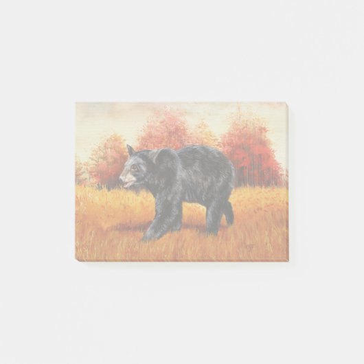 Zwart Beer in Herfstbos Post-it® Notes (Voorkant)