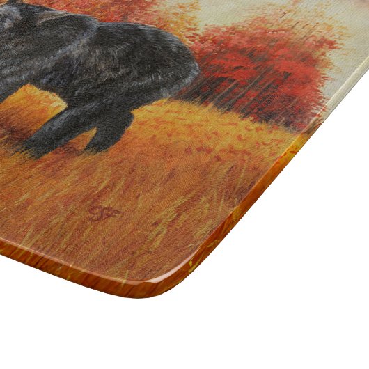 Zwart Beer in Herfstbos Snijplank (Hoek)