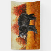 Zwart Beer in Herfstbos Spandoek (Verticaal)