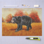 Zwart Beer in Herfstbos Tissuepapier (Craft)