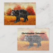 Zwart Beer in Herfstbos Visitekaartje (Voorkant / Achterkant)