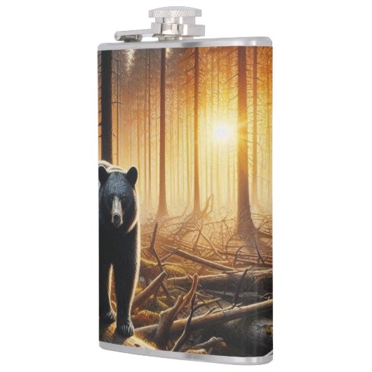 Zwart Beer in het bos Heupfles (Links)