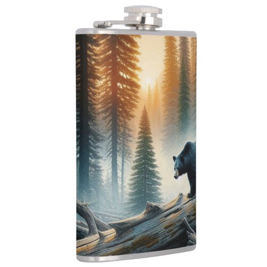 Zwart Beer in het bos Heupfles (Rechts)