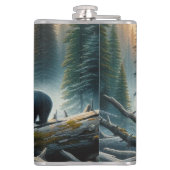 Zwart Beer in het bos Heupfles (Achterkant)