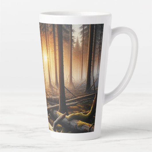 Zwart Beer in het bos Latte Mok (Rechts)