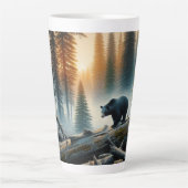 Zwart Beer in het bos Latte Mok (Voorkant)