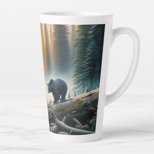 Zwart Beer in het bos Latte Mok (Rechts)