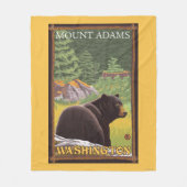 Zwart Beer in het bos - Mount Adams, Washington Fleece Deken (Voorkant)