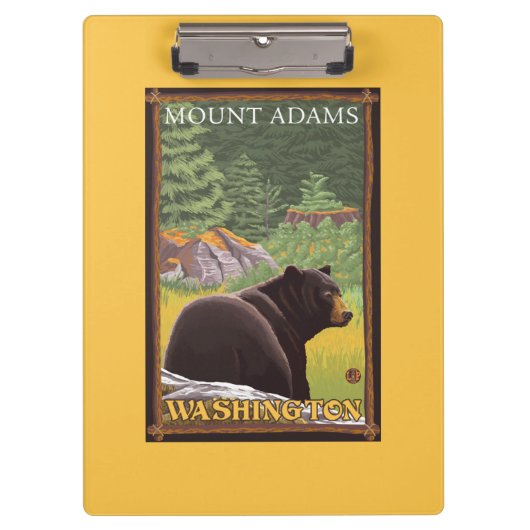 Zwart Beer in het bos - Mount Adams, Washington Klembord (Voorkant)
