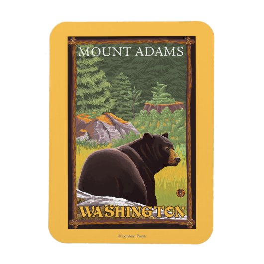 Zwart Beer in het bos - Mount Adams, Washington Magneet (Verticaal)