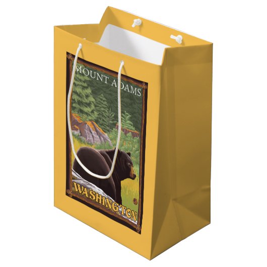 Zwart Beer in het bos - Mount Adams, Washington Medium Cadeauzakje (Voorkant Gekanteld)