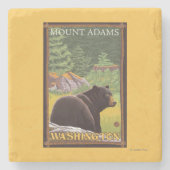 Zwart Beer in het bos - Mount Adams, Washington Stenen Onderzetter (Voorkant)