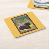Zwart Beer in het bos - Mount Baker, Washington Kartonnen Onderzetters (Schuin)