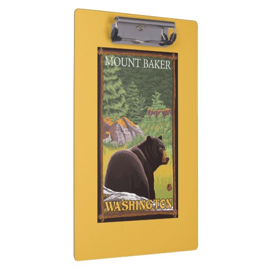 Zwart Beer in het bos - Mount Baker, Washington Klembord (Rechts)