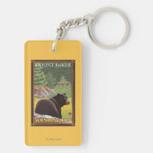 Zwart Beer in het bos - Mount Baker, Washington Sleutelhanger (achterkant)