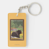 Zwart Beer in het bos - Mount Rainier, Washington Sleutelhanger (achterkant)