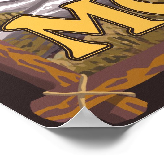 Zwart Beer in het bos - Nationaal Park Glacier, MT Poster (Hoek)