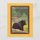 Zwart Beer in het bos - Noord-Cascades, Washington Briefkaart (Voorkant)