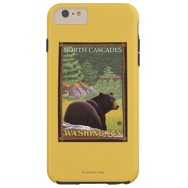 Zwart Beer in het bos - Noord-Cascades, Washington Case-Mate iPhone Case (Achterkant)