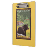 Zwart Beer in het bos - Noord-Cascades, Washington Klembord (Links)