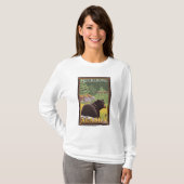 Zwart Beer in het bos - Petersburg, Alaska T-shirt (Voorkant volledig)