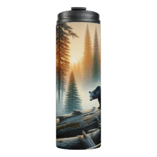 Zwart Beer in het bos Thermosbeker