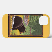 Zwart Beer in het bos - Washington Case-Mate iPhone Case (Achterkant (horizontaal))
