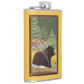 Zwart Beer in het bos - Washington Heupfles (Rechts)
